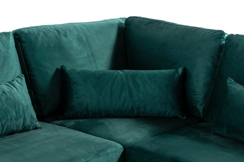 Copenhagen 6-sits L-formad Hörnsoffa i Sammet - Grön - Möbler - Soffa - Hörnsoffa