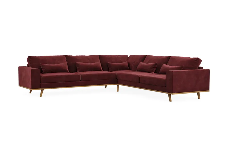 Copenhagen 6-sits L-formad Hörnsoffa i Sammet - Lila - Möbler - Soffa - Hörnsoffa
