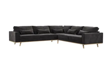 Copenhagen 6-sits L-formad Hörnsoffa i Sammet - Mörkgrå - Möbler - Soffa - Hörnsoffa