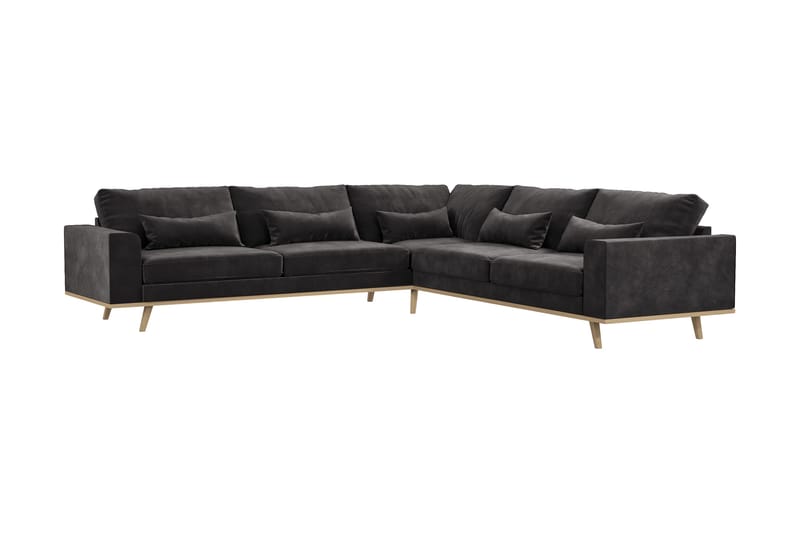 Copenhagen 6-sits L-formad Hörnsoffa i Sammet - Mörkgrå - Möbler - Soffa - Hörnsoffa