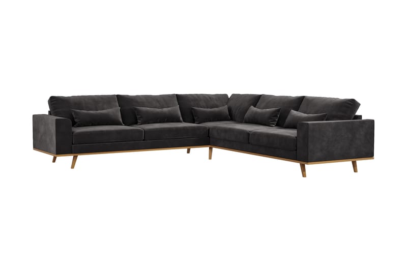 Copenhagen 6-sits L-formad Hörnsoffa i Sammet - Mörkgrå - Möbler - Soffa - Hörnsoffa