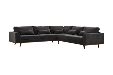 Copenhagen 6-sits L-formad Hörnsoffa i Sammet - Mörkgrå - Möbler - Soffa - Hörnsoffa