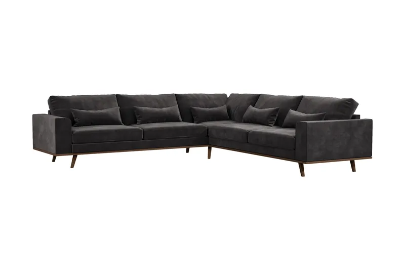 Copenhagen 6-sits L-formad Hörnsoffa i Sammet - Mörkgrå - Möbler - Soffa - Hörnsoffa