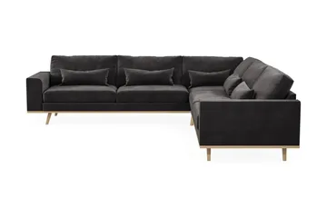 Copenhagen 6-sits L-formad Hörnsoffa i Sammet - Mörkgrå - Möbler - Soffa - Hörnsoffa