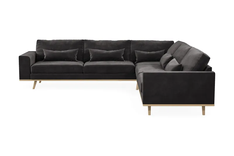 Copenhagen 6-sits L-formad Hörnsoffa i Sammet - Mörkgrå - Möbler - Soffa - Hörnsoffa