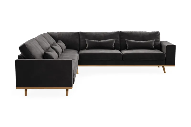 Copenhagen 6-sits L-formad Hörnsoffa i Sammet - Mörkgrå - Möbler - Soffa - Hörnsoffa