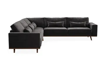 Copenhagen 6-sits L-formad Hörnsoffa i Sammet - Mörkgrå - Möbler - Soffa - Hörnsoffa