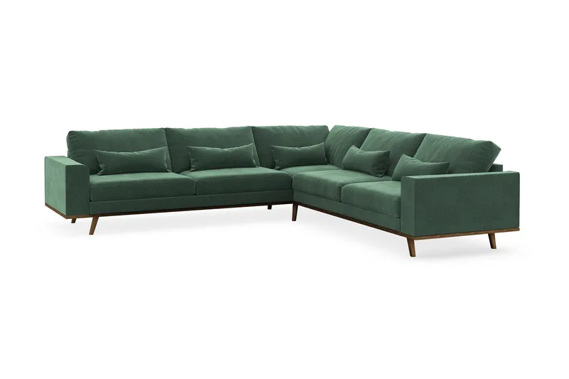 Copenhagen 6-sits L-formad Hörnsoffa i Sammet - Mörkgrön - Möbler - Soffa - Hörnsoffa