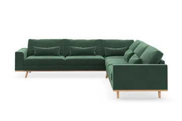 Copenhagen 6-sits L-formad Hörnsoffa i Sammet - Mörkgrön - Möbler - Soffa - Hörnsoffa