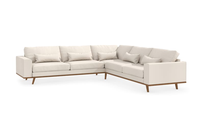 Copenhagen 6-sits L-formad Hörnsoffa i Tyg - Beige - Möbler - Soffa - Hörnsoffa