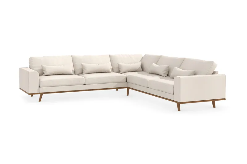 Copenhagen 6-sits L-formad Hörnsoffa i Tyg - Beige - Möbler - Soffa - Hörnsoffa