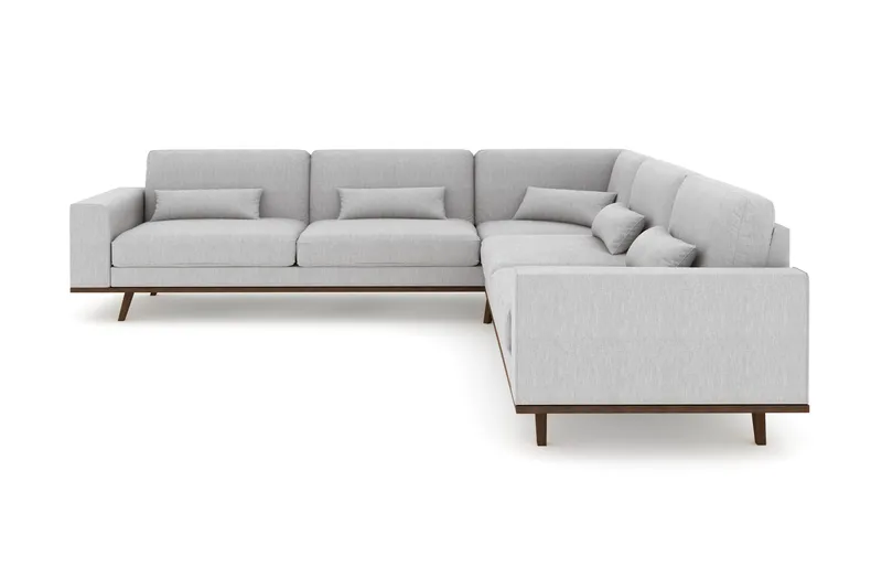 Copenhagen 6-sits L-formad Hörnsoffa i Tyg - Grå - Möbler - Soffa - Hörnsoffa