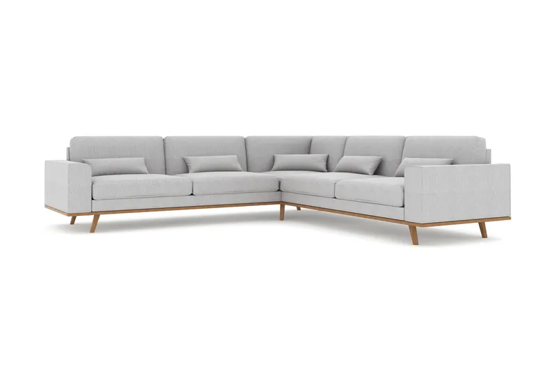 Copenhagen 6-sits L-formad Hörnsoffa i Tyg - Grå - Möbler - Soffa - Hörnsoffa