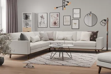 Copenhagen 6-sits L-formad Hörnsoffa i Tyg - Ljusgrå - Möbler - Soffa - Hörnsoffa