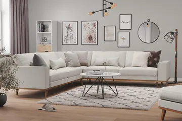 Copenhagen 6-sits L-formad Hörnsoffa i Tyg - Ljusgrå - Möbler - Soffa - Hörnsoffa