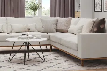 Copenhagen 6-sits L-formad Hörnsoffa i Tyg - Ljusgrå - Möbler - Soffa - Hörnsoffa