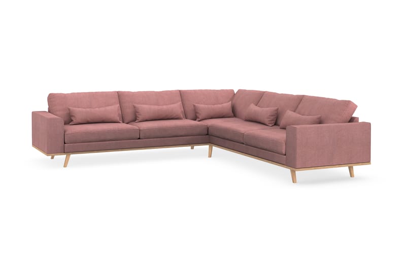 Copenhagen 6-sits L-formad Hörnsoffa i Tyg - Rosa - Möbler - Soffa - Hörnsoffa