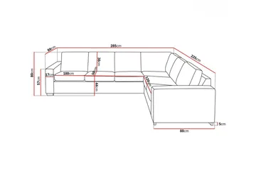 Crazy 5-sits Vändbar L-formad Large Hörnsoffa i Konstläder - Svart - Möbler - Soffa - Skinnsoffa