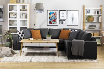 Crazy 5-sits Vändbar L-formad Large Hörnsoffa i Tyg - Antracit - Möbler - Soffa - Hörnsoffa