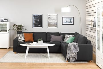 Crazy 5-sits Vändbar L-formad Large Hörnsoffa i Tyg - Antracit - Möbler - Soffa - Hörnsoffa