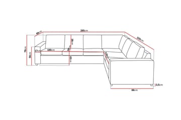 Crazy 5-sits Vändbar L-formad Large Hörnsoffa i Tyg - Antracit - Möbler - Soffa - Hörnsoffa
