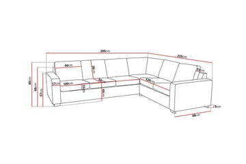 Crazy 5-sits Vändbar L-formad Large Hörnsoffa i Tyg - Beige - Möbler - Soffa - Hörnsoffa