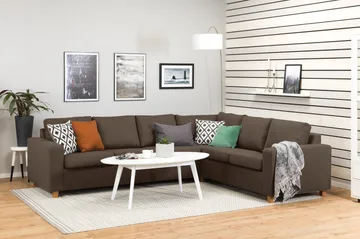 Crazy 5-sits Vändbar L-formad Large Hörnsoffa i Tyg - Brun - Möbler - Soffa - Hörnsoffa