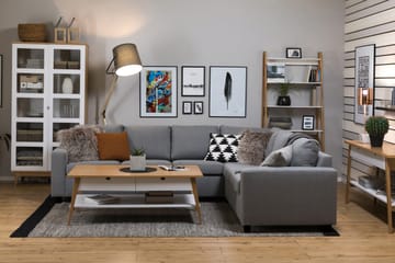 Crazy 5-sits Vändbar L-formad Large Hörnsoffa i Tyg - Grå - Möbler - Soffa - Hörnsoffa