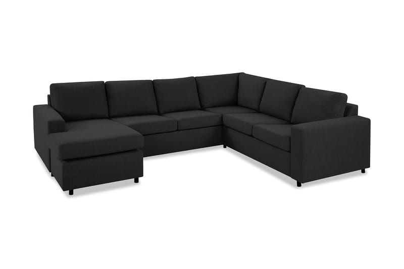 Crazy 5-sits Vänstervänd U-formad Hörnsoffa med divan i Tyg - Antracit - Möbler - Soffa - Hörnsoffa - Hörnsoffa med divan
