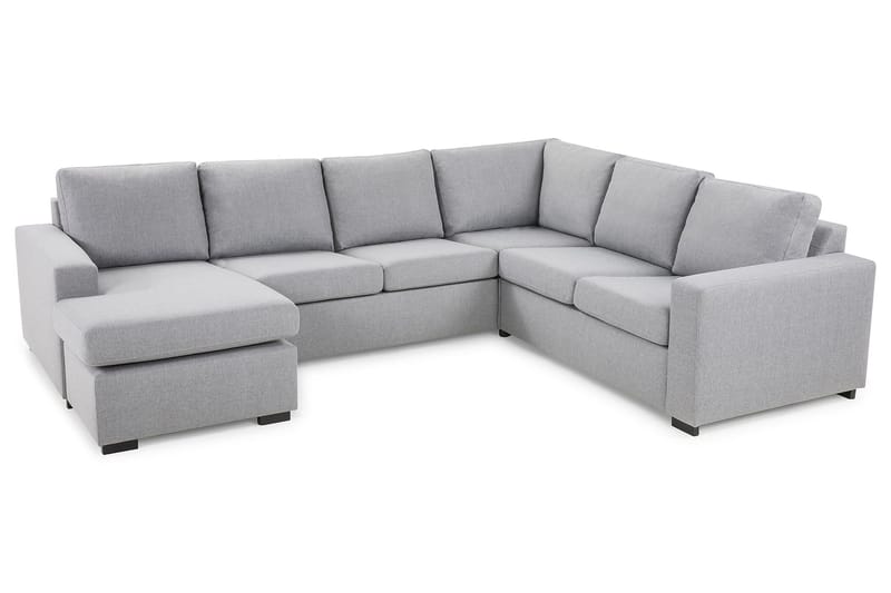 Crazy 5-sits Vänstervänd U-formad Hörnsoffa med divan i Tyg - Grå - Möbler - Soffa - Hörnsoffa