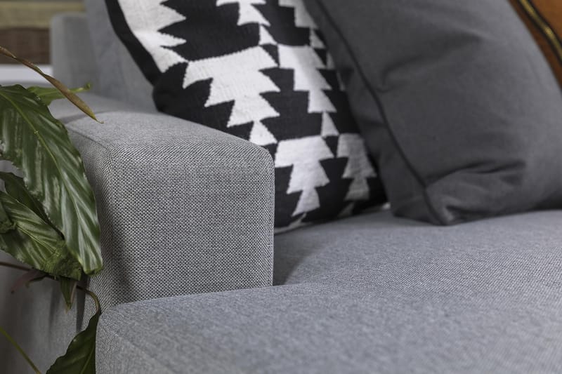 Crazy 5-sits Vänstervänd U-formad Hörnsoffa med divan i Tyg - Grå - Möbler - Soffa - Hörnsoffa - Hörnsoffa med divan