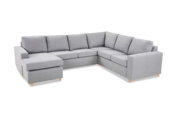 Crazy 5-sits Vänstervänd U-formad Hörnsoffa med divan i Tyg - Grå - Möbler - Soffa - Hörnsoffa - Hörnsoffa med divan