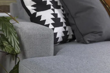 Crazy 5-sits Vänstervänd U-formad Hörnsoffa med divan i Tyg - Grå - Möbler - Soffa - Hörnsoffa