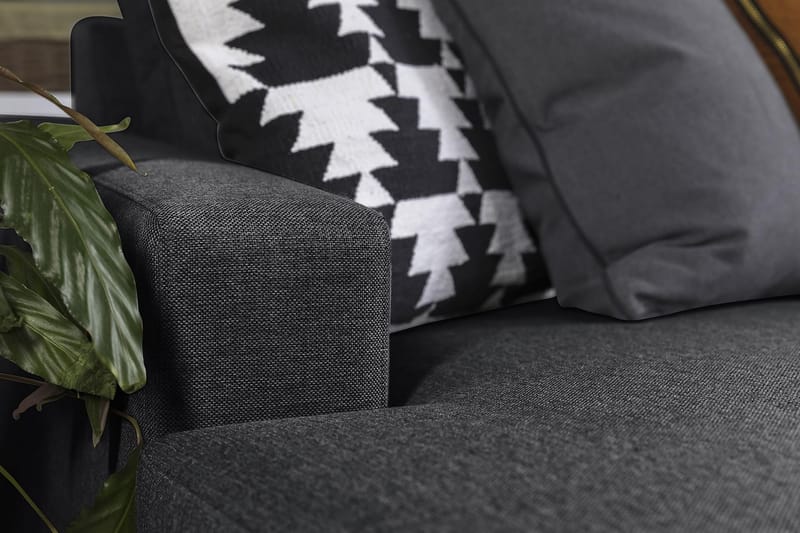 Crazy 5-sits Vänstervänd U-formad Hörnsoffa med divan i Tyg - Mörkgrå - Möbler - Soffa - Hörnsoffa