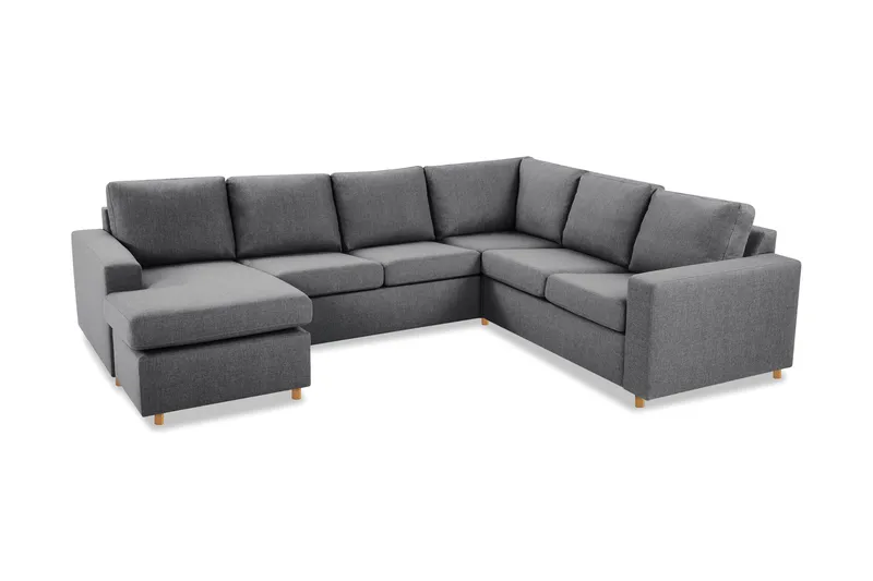 Crazy 5-sits Vänstervänd U-formad Hörnsoffa med divan i Tyg - Mörkgrå - Möbler - Soffa - Hörnsoffa - Hörnsoffa med divan