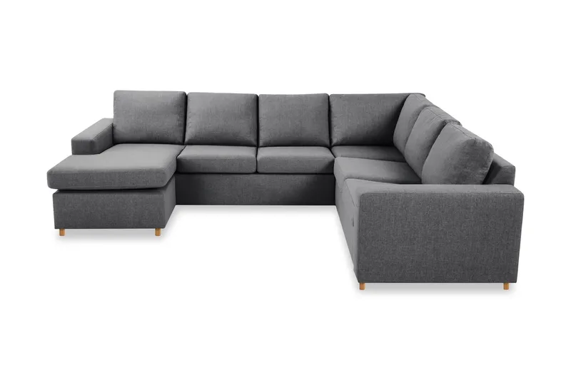 Crazy 5-sits Vänstervänd U-formad Hörnsoffa med divan i Tyg, Mörkgrå