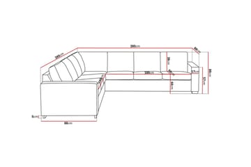 Crazy 6-sits Vändbar L-formad X-Large Hörnsoffa i Tyg - Beige - Möbler - Soffa - Hörnsoffa