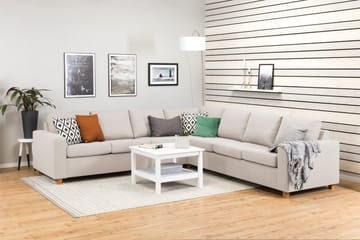 Crazy 6-sits Vändbar L-formad X-Large Hörnsoffa i Tyg - Beige - Möbler - Soffa - Hörnsoffa