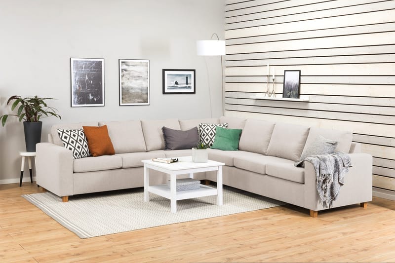 Crazy 6-sits Vändbar L-formad X-Large Hörnsoffa i Tyg - Beige - Möbler - Soffa - Hörnsoffa