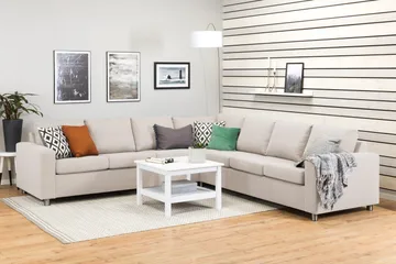 Crazy 6-sits Vändbar L-formad X-Large Hörnsoffa i Tyg - Beige - Möbler - Soffa - Hörnsoffa