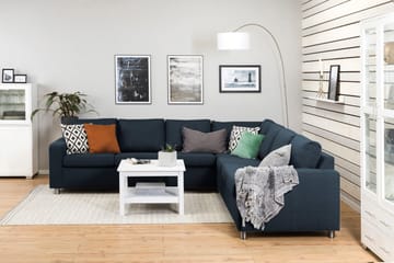 Crazy 6-sits Vändbar L-formad X-Large Hörnsoffa i Tyg - Blå - Möbler - Soffa - Hörnsoffa