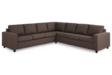 Crazy 6-sits Vändbar L-formad X-Large Hörnsoffa i Tyg - Brun - Möbler - Soffa - Hörnsoffa