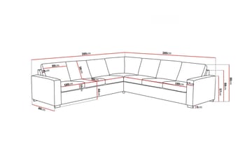 Crazy 6-sits Vändbar L-formad X-Large Hörnsoffa i Tyg - Brun - Möbler - Soffa - Hörnsoffa