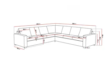 Crazy 6-sits Vändbar L-formad X-Large Hörnsoffa i Tyg - Brun - Möbler - Soffa - Hörnsoffa