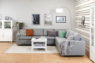 Crazy 6-sits Vändbar L-formad X-Large Hörnsoffa i Tyg - Grå - Möbler - Soffa - Hörnsoffa