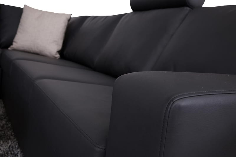 Crazy 6-sits Vänstervänd U-formad Large Hörnsoffa med divan i Konstläder - Svart - Möbler - Soffa - Hörnsoffa - Hörnsoffa med divan