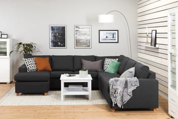 Crazy 6-sits Vänstervänd U-formad Large Hörnsoffa med divan i Tyg - Antracit - Möbler - Soffa - Hörnsoffa - Hörnsoffa med divan