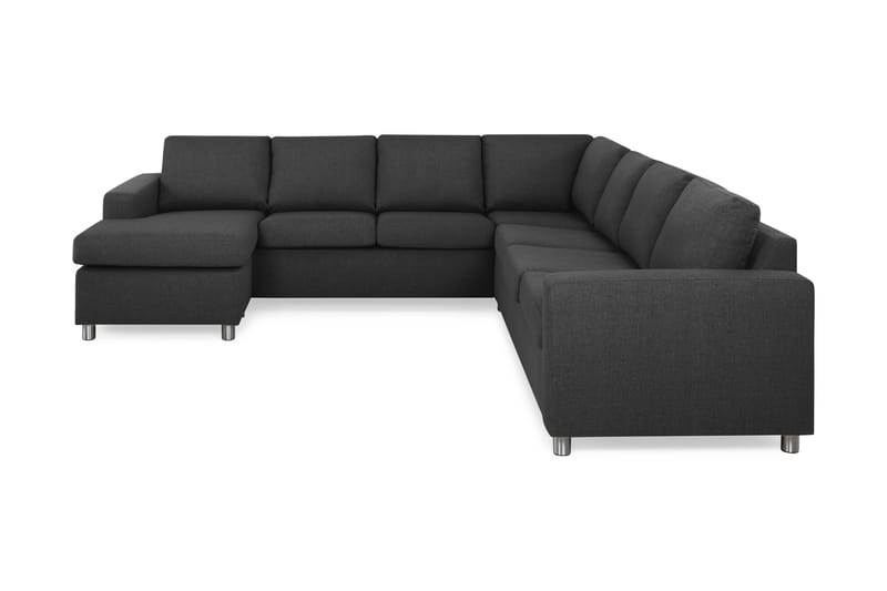 Crazy 6-sits Vänstervänd U-formad Large Hörnsoffa med divan i Tyg - Antracit - Möbler - Soffa - Hörnsoffa - Hörnsoffa med divan