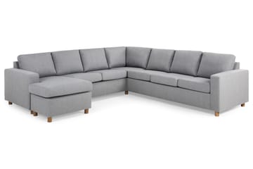 Crazy 6-sits Vänstervänd U-formad Large Hörnsoffa med divan i Tyg - Grå - Möbler - Soffa - Hörnsoffa - Hörnsoffa med divan