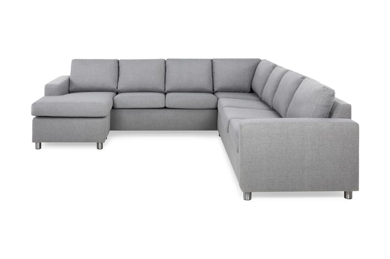 Crazy 6-sits Vänstervänd U-formad Large Hörnsoffa med divan i Tyg - Grå - Möbler - Soffa - Hörnsoffa - Hörnsoffa med divan